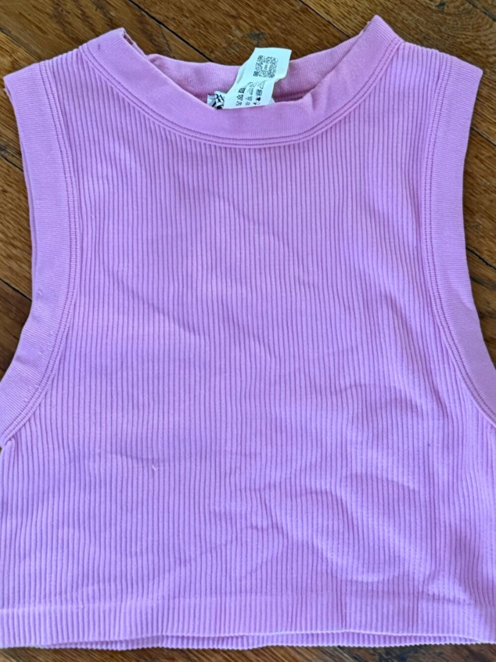 Zara Pink Ribbed Cropped Sleeveless Top Size XS